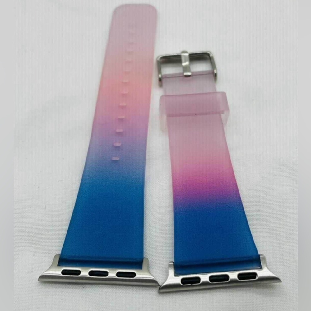 Watch Band Apple 40mm 38mm for Women Soft Silicone Pink and Blue Fancy Wristband